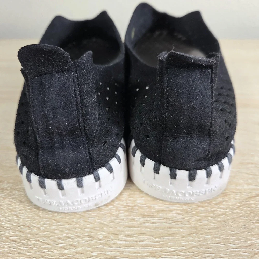 Ilse Jacobsen Tulip 139 Slip On Shoes Black Perforated Comfort Flats EU 38 US‎ 7